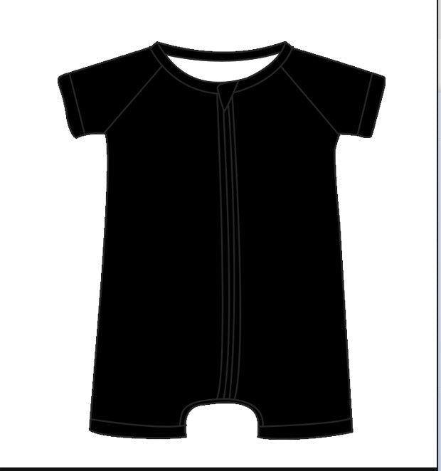 Solid Black Zip Shorty