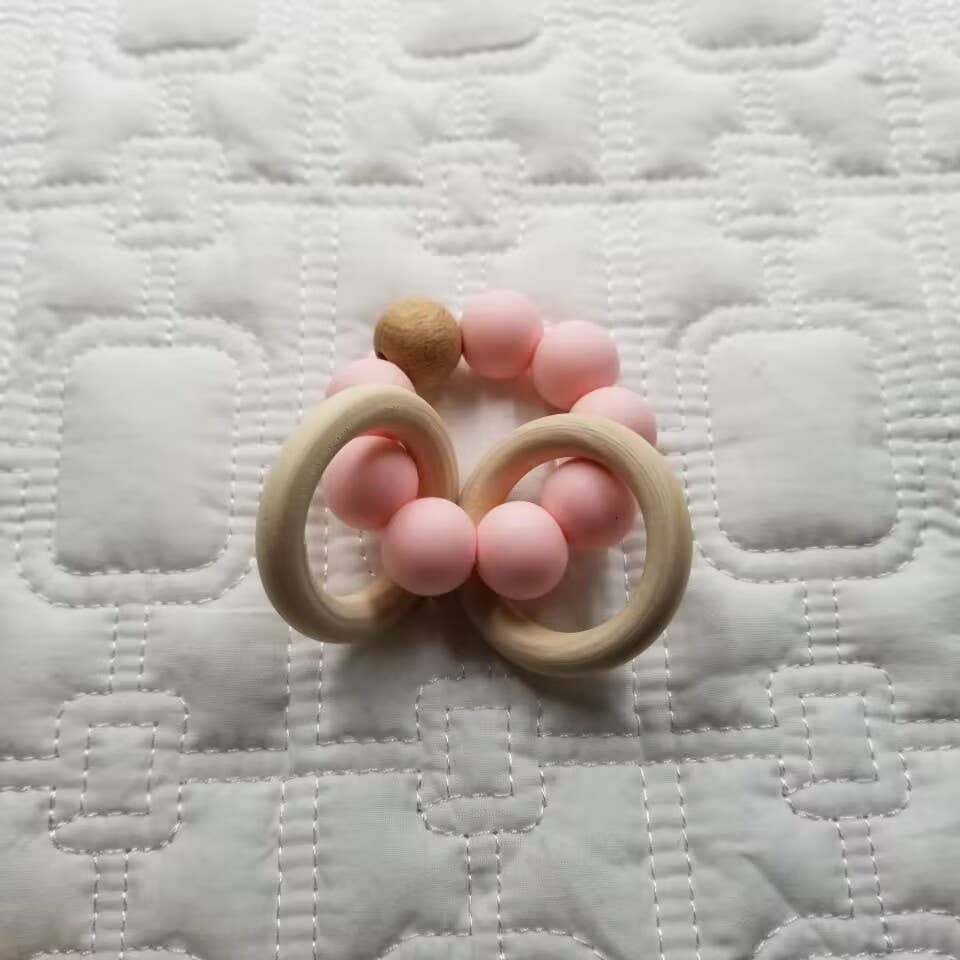 Silicone Beaded Rattle Teether Toy