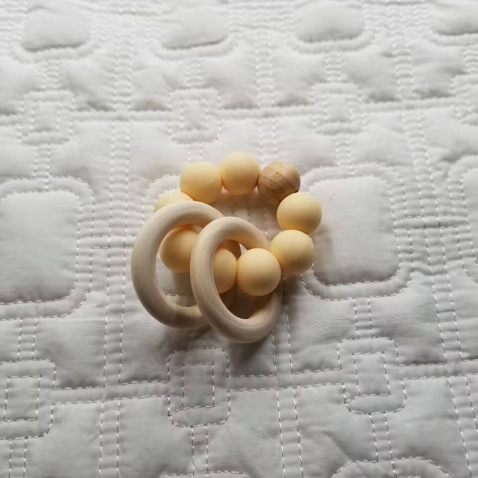 Silicone Beaded Rattle Teether Toy