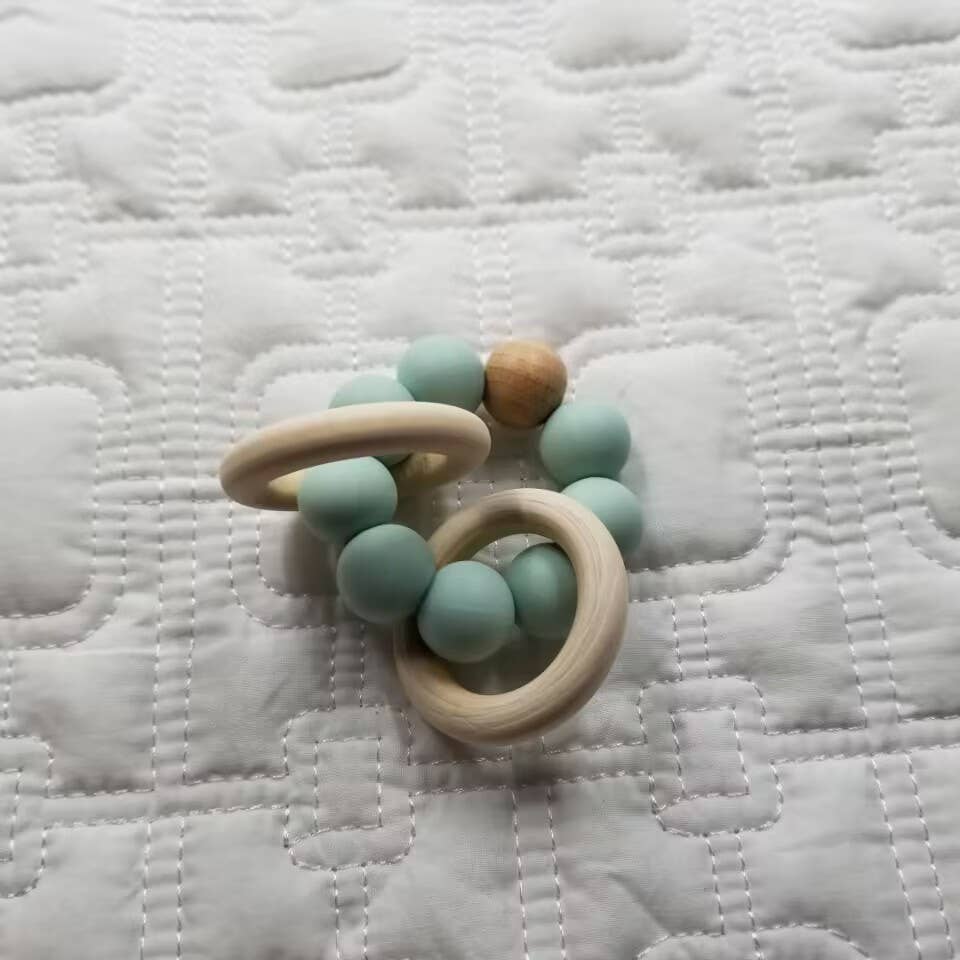 Silicone Beaded Rattle Teether Toy