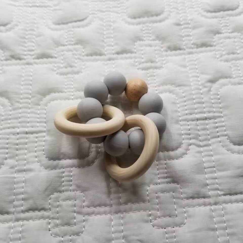 Silicone Beaded Rattle Teether Toy